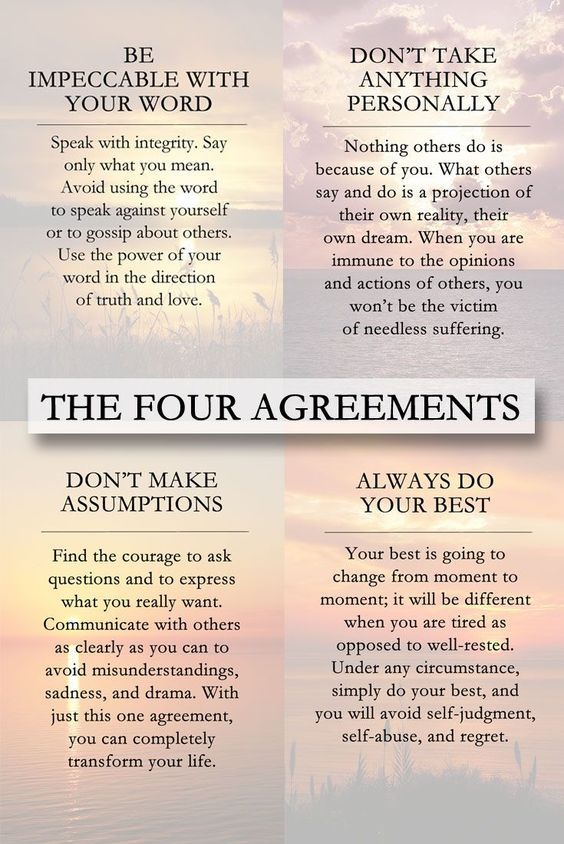 25 INSPIRING QUOTES FROM THE FOUR AGREEMENTS | Have you read The Four Agreements? Don Miguel Ruiz gives four principles as a guide to develop personal freedom and love, happiness, and peace. With these agreements you can change your limiting beliefs. Click through to read the full article and download the FREE Four Agreements posters. Pin it now and share it with your friends.