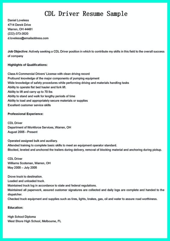 nice Simple but Serious Mistake in Making CDL Driver Resume - cdl driver resume nice Simple but Serious Mistake in Making CDL Driver Resume - cdl driver resume