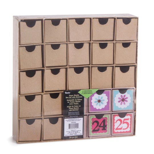 Papierdrachen DIY Advent calendar box set 24 colorful boxes to set up and fill with surprises pink