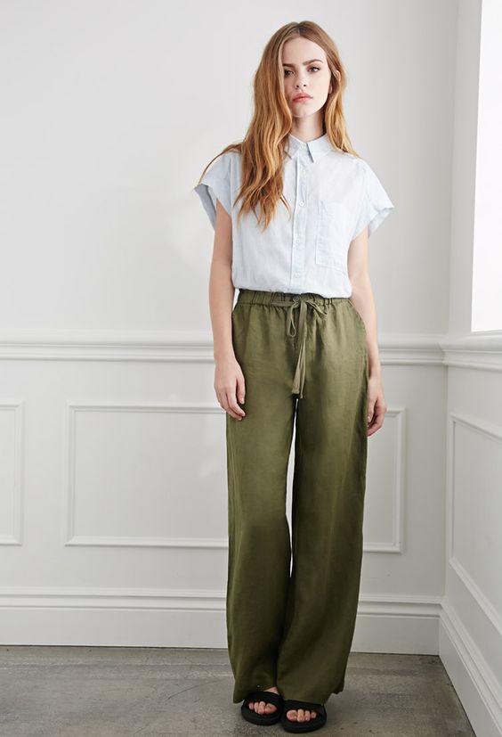 Wide-Leg Linen Pants
