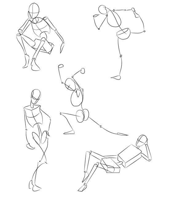 Paint Draw Paint, Learn to Draw: Drawing Basics: Simplified Skeleton and Figure