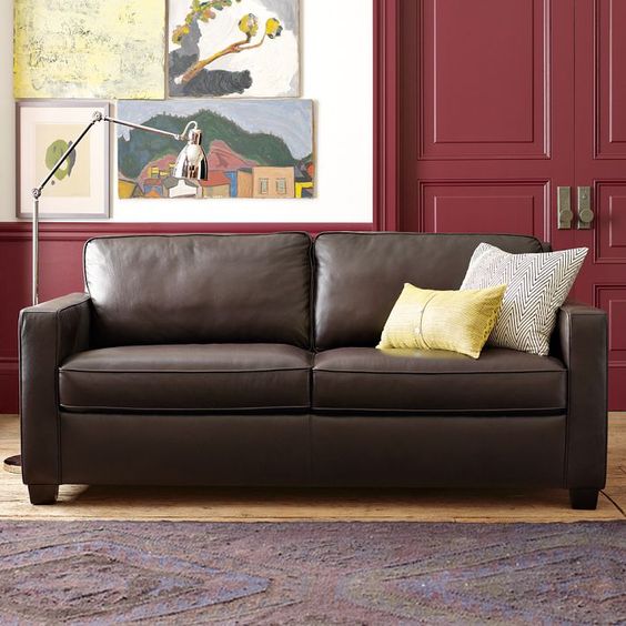 Trang trí phòng khách với sofa da tphcm màu kem và màu be