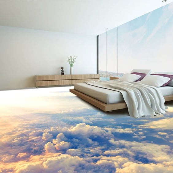 3D Sun Cloud G99 Floor Wallpaper Murals Self-Adhesive | Etsy