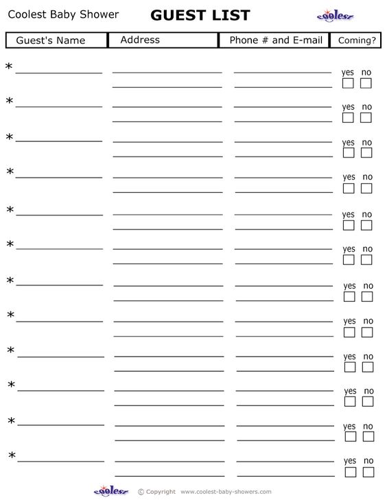 baby shower planning template Baby Shower Guest List - party guest list template baby shower planning template Baby Shower Guest List - party guest list template