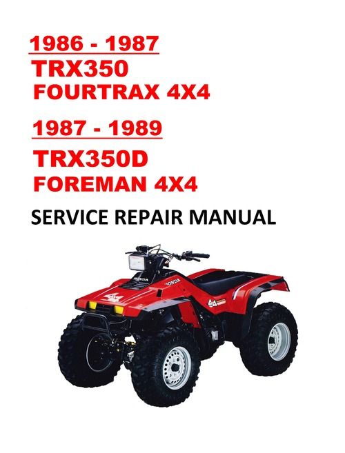 1986 1989 Trx350 Fourtrax Foreman Service Repair Manual Repair Manuals Repair Final Drive