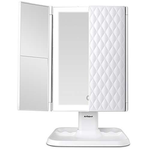 Makeup Mirror Vanity With Lights 3 Colors Trifold Makeup Mirror Vanity With Lights, Portable Light Up Vanity Mirror