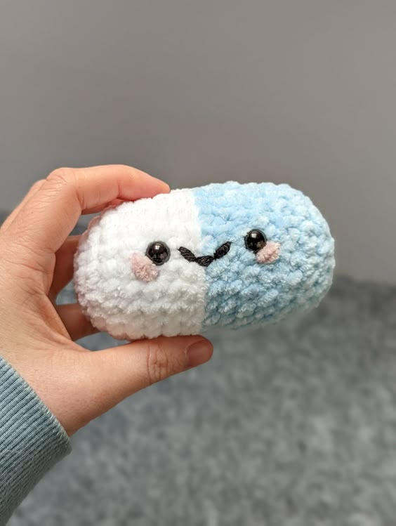 Chill Pill Plush - Super Soft Cute Crochet Amigurumi - Cuddly Toy Stuffed Animal