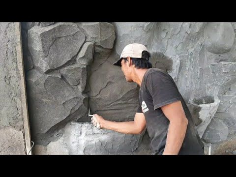 Cara Membuat Batu Relief Tebing Part3 Youtube Stone Decor 3d Wallpaper For Walls Concrete Casting