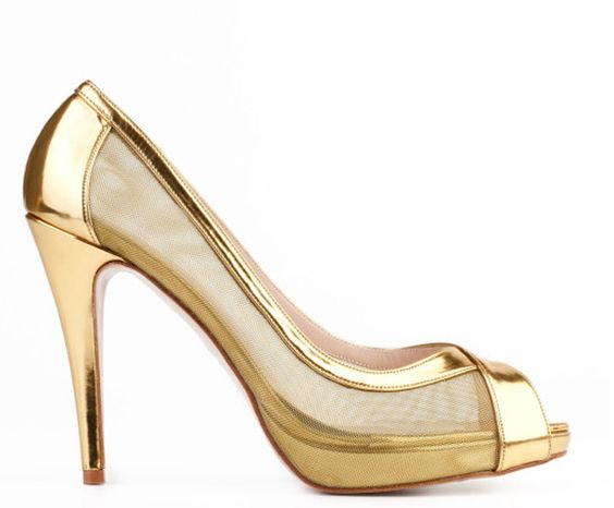 zapatos de novia con dorado