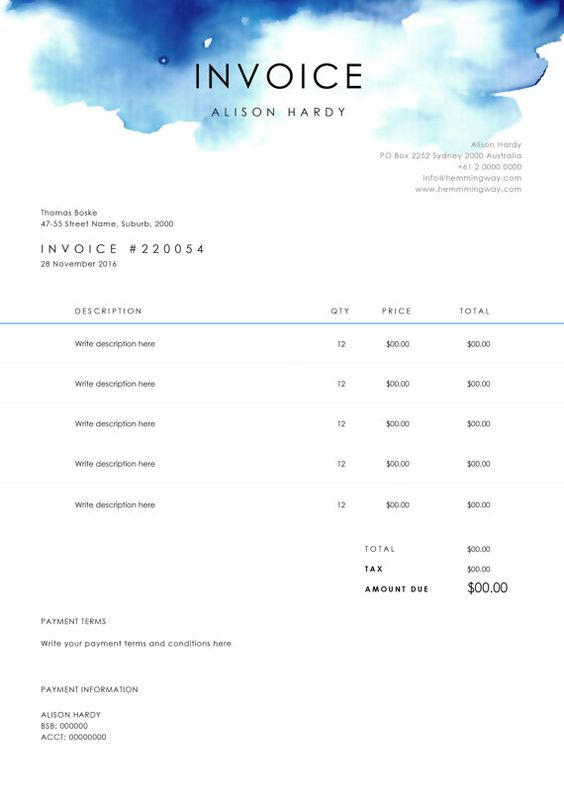 Invoice Template by @Graphicsauthor Templates Pinterest - invoice template excel australia Invoice Template by @Graphicsauthor Templates Pinterest - invoice template excel australia