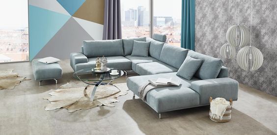 Wohnlandschaft in hellblau von VOLEO Wohnlandschaften Pinterest - sitzgarnitur wohnzimmer modern Wohnlandschaft in hellblau von VOLEO Wohnlandschaften Pinterest - sitzgarnitur wohnzimmer modern