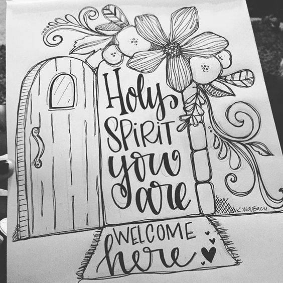 Working on some 'sketchy' stuff for a sweet friend of mine. Hoping she loves it ❤️ #holyspiritcome #artworship #faithart #illustratedfaith