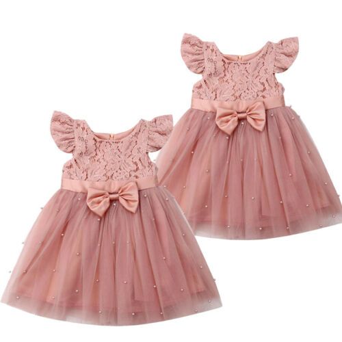 UK Canis Baby Kids Girls Dress Toddler Princess Party Pageant Floral Tutu Dress
