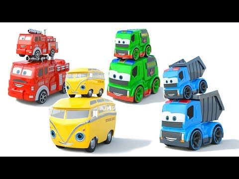 Vehículos De Emergencia Y Coches De Juguete Autobús Escolar Camión De Bomberos Y Volquete Youtube Toy Car Youtube Toys