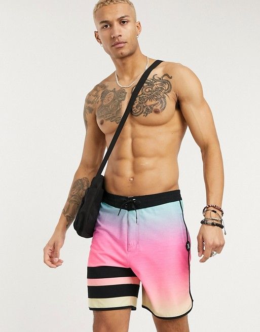 Hurley Phantom Block Party Keep Cool 18 board shorts in pink