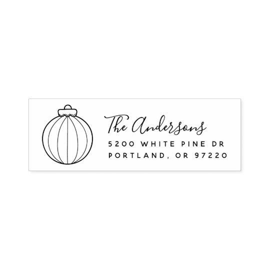 Cute Christmas Ornament Return Address Self Inking Stamp Zazzle Stamps Custom Rubber Custom Rubber Stamps