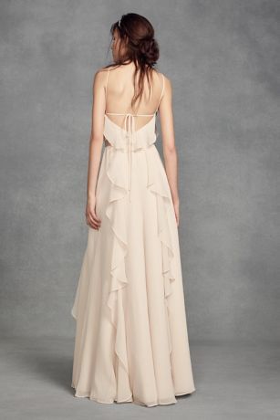 chiffon high neck bridesmaid dress with tie back david s bridal high neck bridesmaid dresses bridesmaid dresses high neck wedding dress