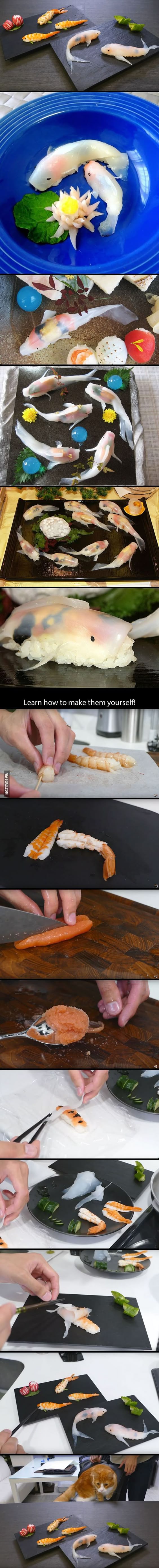 This Guy Makes Sushi That Looks Like Real-Life Koi In A Few Simple Steps - 9GAG