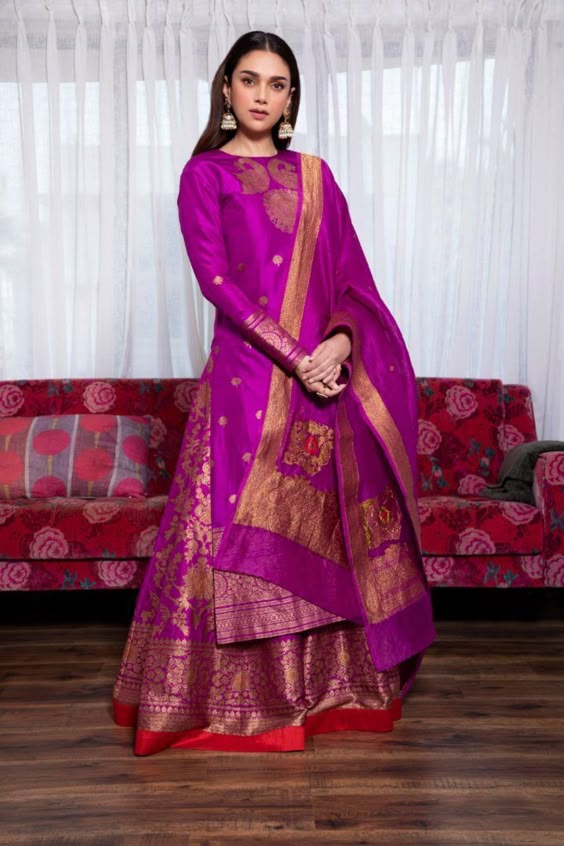 Aditi Rao Hydari’s regal Payal Khandwala outfit is a lesson in pairing lehengas with a kurta | VOGUE India