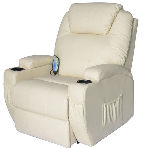 Outsunny Homcom Deluxe Heated Vibrating Pu Leather Massage Recliner Chair Swivel Chairs Recliner Chair Swivel Chairs, Homcom Pu Leather Rocking Sofa Chair Recliner