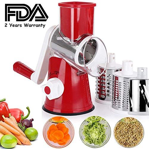 Hand Crank Rotary Drum Grater Shredder Kitchen Gadget Utensil Cheese Vegetables