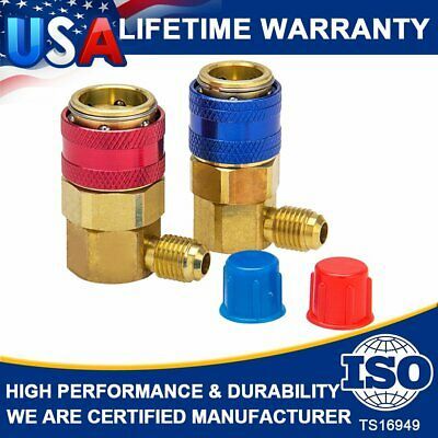 1x Set Adapter High Pressure and Low Connection Vehicle Air Conditioning R134a