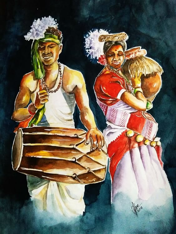 Sarhul Puja Painting is a fine art by Aftab Alam