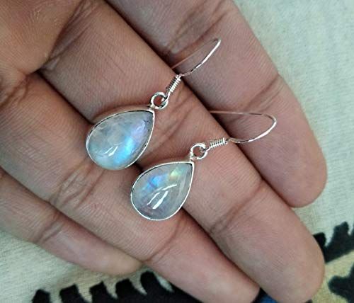 Gift For Her Silver Earring Stud Earring Silver Studs Rainbow Moonstone Earrings in 925 Sterling Silver Birthstone Earring Gemstone