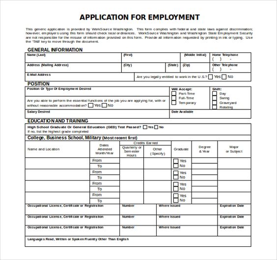 10 best Application Templates images on Pinterest Free stencils - basic employment application 10 best Application Templates images on Pinterest Free stencils - basic employment application