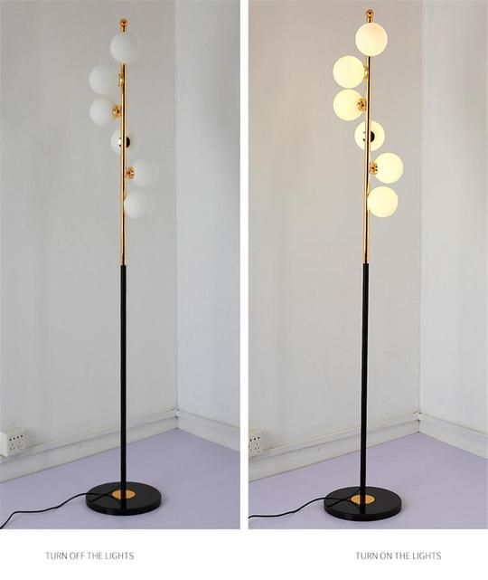 Marble Frosted Glass Orbs Floor Lamp Lamps Living Room Modern Modern Floor Lamps Lamp, Frosted Glass Floor Lamp
