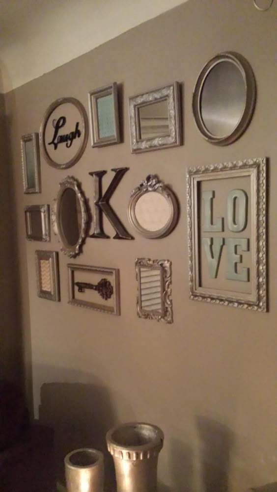 Frame Wall picture frame collage wall turned out so cute! | decorations Frame Wall picture frame collage wall turned out so cute! | decorations