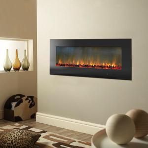 Cambridge Curved 42 In Wall Mount Electric Fireplace In White With Crystal Rocks Wall Mount Electric Fireplace Fireplace Heater Electric Fireplace