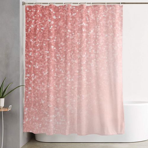 She Sparkles Deep Rose Gold Pastel Pink Luxe Geometric Shower Curtain 60 W X 72 H Inches Set Bathro Designer Curtains She Sparkles Deep Rose Gold Pastel Pink, Pale Pink Shower Curtain Uk