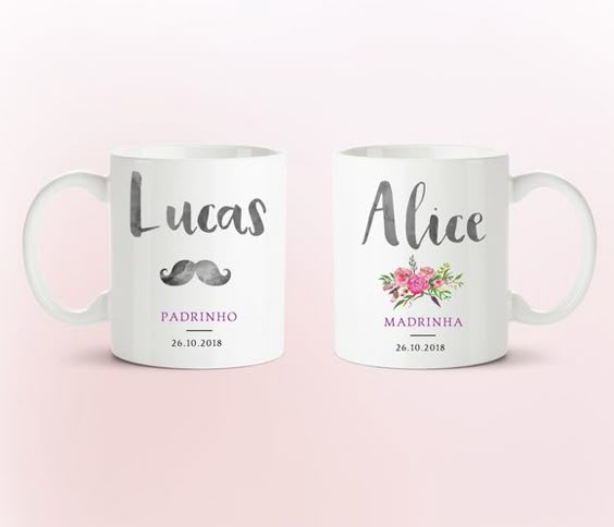 Kit 2 canecas - Padrinho e Madrinha II