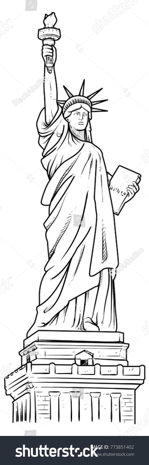 How To Draw Statue Of Liberty Face Statue Of Liberty Statue Drawings