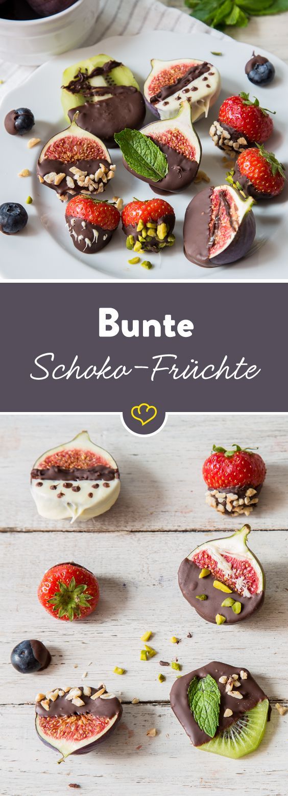 Zum Anbeissen Schon Bunte Schoko Fruchte Rezept Vegane Desserts Essen Und Trinken Ideen Furs Essen