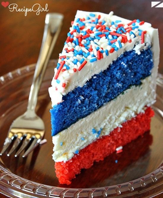 Red, White And Blue Cheesecake Cake