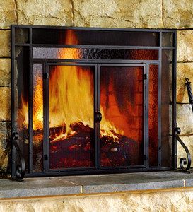 Winchester Fireplace Screen With Doors Plowhearth Glass Fireplace Fireplace Screens With Doors Fireplace Screens
