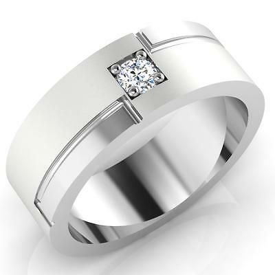 0 12 Ct Natural Diamond Engagement Rings 14k White Gold Mens Bands Size 9 10 11 White Gold Rings Engagement Rings For Men Men Diamond Ring
