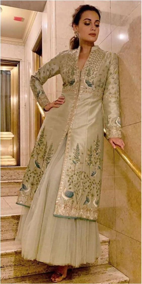 Anita Dongre suit worn by Dia Mirza Contact our Stylist for any queries or price details at +91-9990224411