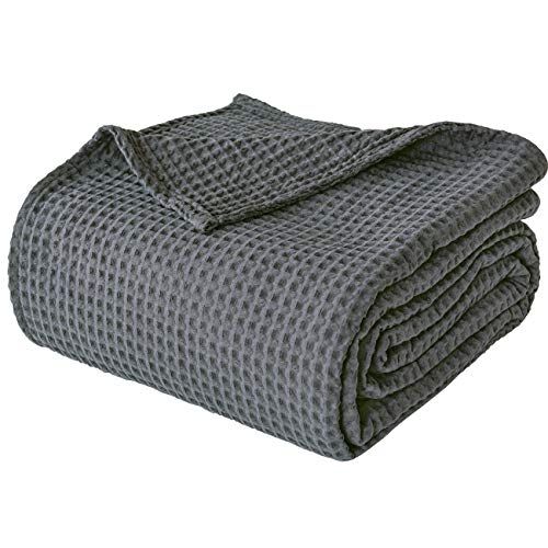 Phf 100 Cotton Waffle Weave Thermal Blanket King Size 108 X 90 For Home Decorations Soft Comfortable Brea Breathable Woven Blankets Phf 100 Cotton Waffle Weave Thermal, Cotton Blanket King Size Bed