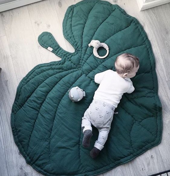 tapete de atividade de folha verde para o bebê . decoraçao para o quarto bebê do bebê