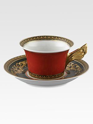Versace Medusa red tea cup