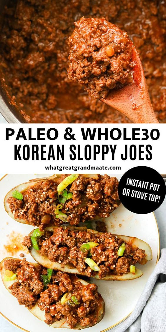 Paleo & Whole30 Korean Sloppy Joes (Instant Pot or Stovetop) | Recipe | Instant pot dinner recipes,