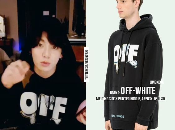 OFF-WHITE Melting Clock Printed Hoodie