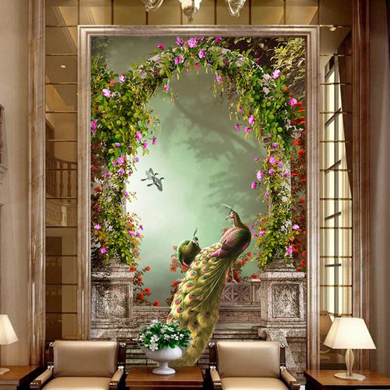 7.98US $ 52% OFF|Custom 3D Photo Wallpaper European style Retro Peacock Roman Column Arches 3D Living Room Corridor Aisle Background Wall Mural|3d photo|photo wallpaper3d photo wallpaper - AliExpress