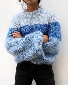 GANNI Hand Knit Wool & Mohair Sweater | Knit fashion, Fashion ...