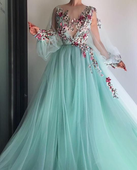 flower applique dress prom