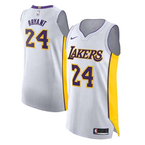Nike Lakers #24 Kobe Bryant White NBA Authentic Association ... Nike Lakers #24 Kobe Bryant White NBA Authentic Association ...