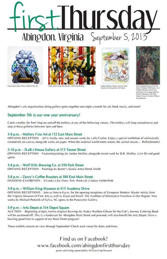 first thursday art walk abingdon va abingdon va pinterest vapor works abingdon va